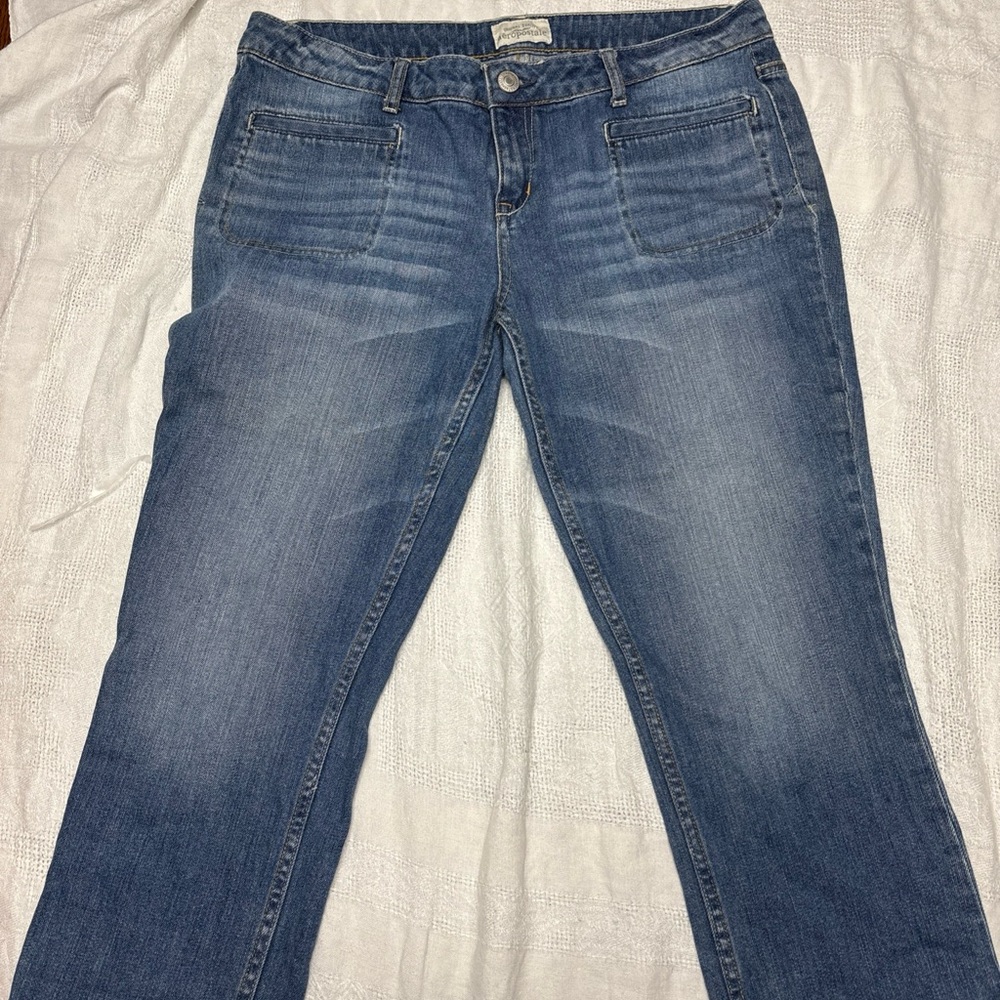 Aeropostale Jeans Women's 13/14 Blue Straight‎ Cropped Rn 121726